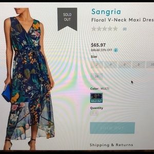 Sangria floral v-neck maxi dress.